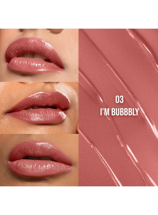 Staze 9to9 Gloss Lock 2-In-1 Liquid Lipstick | Lip Gloss For Long-Lasting Fuller & Plump Lips | Transfer-Proof & 12h Long Stay with Intense Color Payoff | Lightweight & Comfortable | 03 I'm Bubbly | 7g - Image 2